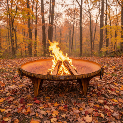 The Rustic Ridge: 42 Inch Steel Fire Pit